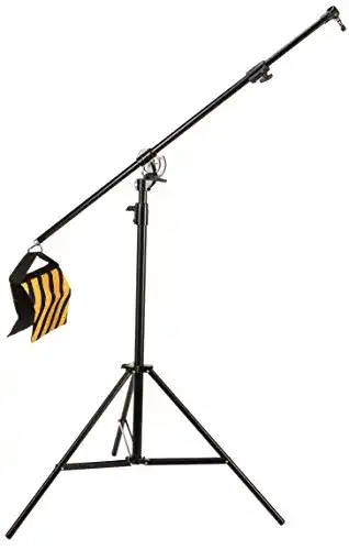 Bresser F001608 Galgenstativ für Fotostudio mit Arm und Zubehör