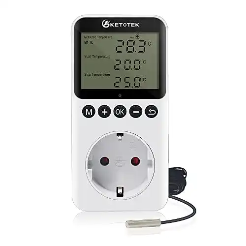 Thermostat Steckdose Ketotek mit Tages- und Nachtzeitschaltuhr