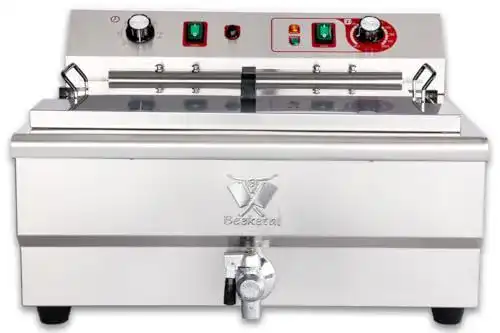 Doppelfritteuse Beeketal BWF-301P für Gastronomie mit Kaltzonen-Technologie