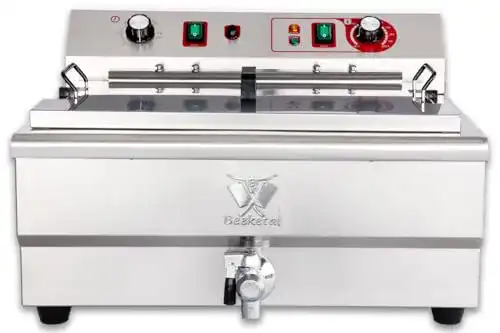 Doppelfritteuse Beeketal BWF-301P für Gastronomie mit Kaltzonen-Technologie