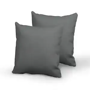 Kissenbezug Pizuna Soft-Satin 2er Set 80×80 cm Dunkel Grau