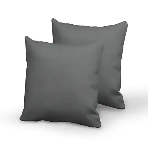 Kissenbezug Pizuna Soft-Satin 2er Set 80×80 cm Dunkel Grau