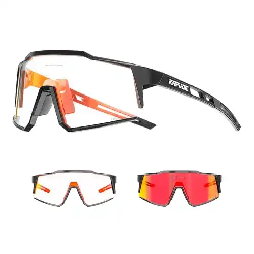 Fahrradbrille KAPVOE mit photochromatischen selbsttönenden Gläsern