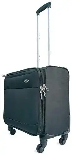 Pilotenkoffer mit Laptopfach und 4 Rollen für Reisen und Büro