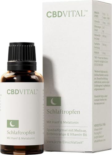 Einschlaftropfen mit Melatonin und Hanfsamenextrakt von CBDVITAL