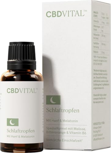Einschlaftropfen mit Melatonin und Hanfsamenextrakt von CBDVITAL
