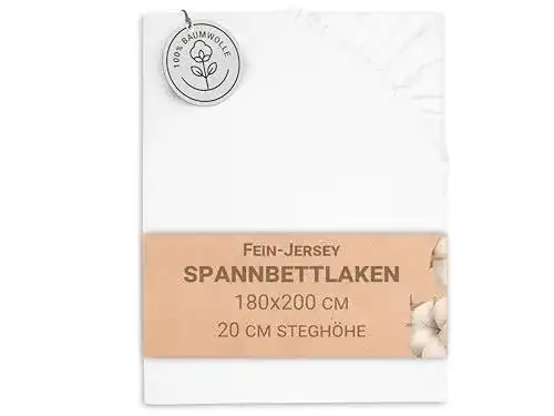 Spannbettlaken 180 x 200 cm aus 100% Baumwolle von ZOLLNER