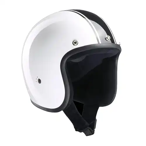 Bandit Jethelm Classic in Weiß und Schwarz glänzend