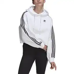 Adidas Damen Adicolor Classics Crop Hoodie in Weiß, Größe 36