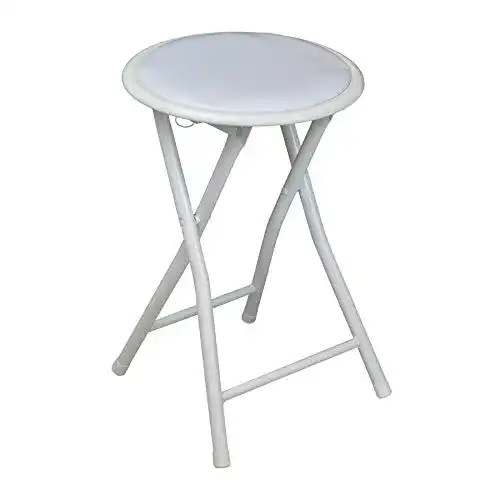 Gepolsterter Klapphocker von Harbour Housewares in Weiß