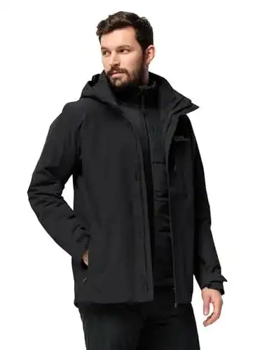 Jack Wolfskin Romberg 3-in-1 Herrenjacke Schwarz, Größe L EU