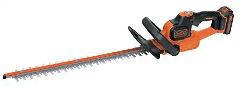 Black+Decker Heckenschere Akku mit Schnellladegerät und Antiblockierfunktion