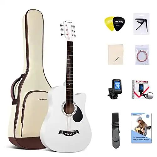 Lankro 38 Zoll Akustikgitarre für Anfänger mit Zubehör