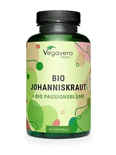Passionsblume-Kapseln mit Bio Johanniskraut von Vegavero