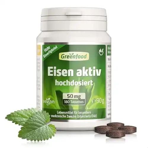 Eisentabletten Greenfood Eisen aktiv 50 mg hochdosiert