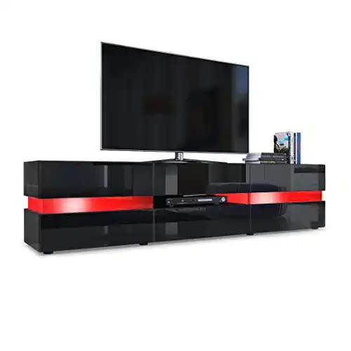 Vladon Lowboard Flow TV-Möbel mit LED-Beleuchtung und Stauraum
