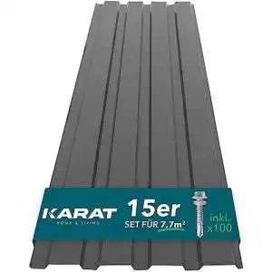 Wellblechplatten KARAT 15 Stück Trapezblech 115 x 45 cm