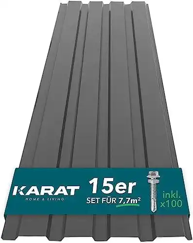 Wellblechplatten KARAT 15 Stück Trapezblech 115 x 45 cm