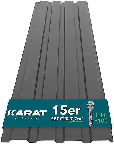Wellblechplatten KARAT 15 Stück Trapezblech 115 x 45 cm