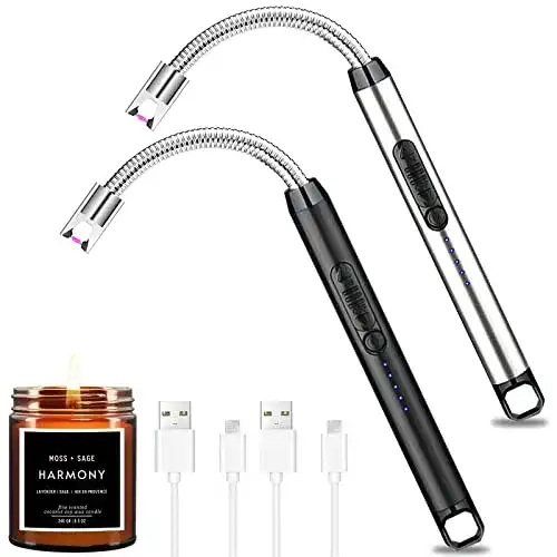 Lichtbogen-Stabfeuerzeug Tonsooze, 2 Stück, elektrisch, USB-wiederaufladbar