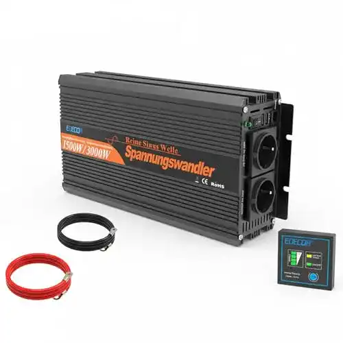Edecoa Wechselrichter 1.500 W 12V auf 230V für mobile Anwendungen