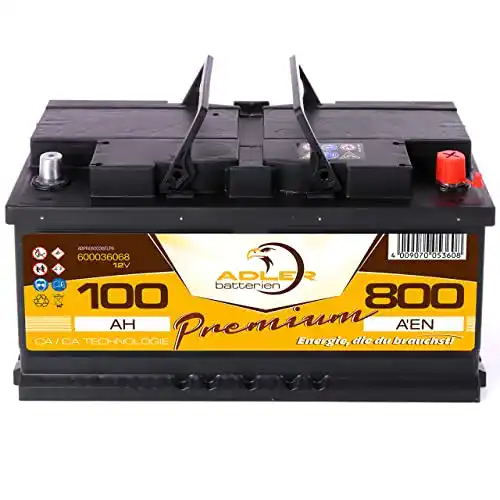 Autobatterie 100Ah ADLER 12V PKW Batterie für zuverlässigen Einsatz