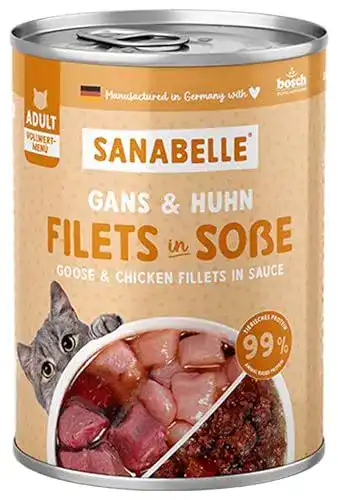 Sanabelle Nassfutter Schlemmertopf mit Gans und Huhn für Katzen