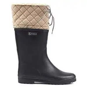 Gummistiefel Damen Aigle Polka Giboulée in Blau (Marine / Beige) 35 EU