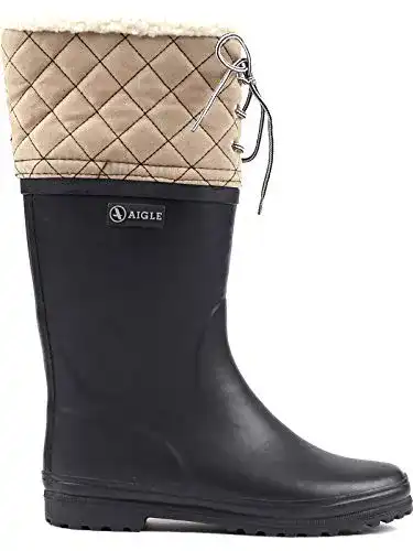 Gummistiefel Damen Aigle Polka Giboulée in Blau (Marine / Beige) 35 EU