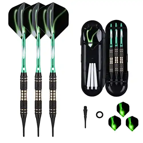 Sanfeng Dartpfeile mit Kunststoffspitze 18 Gramm, 3 Stück Set