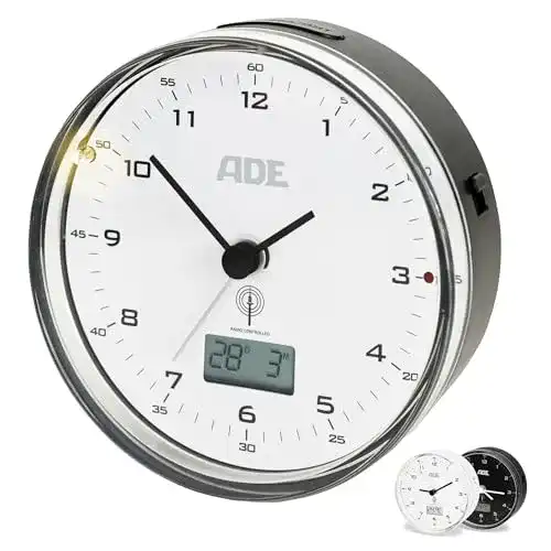 Analoger Funkwecker ADE ohne Ticken mit automatischer Zeiteinstellung