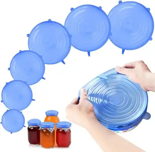 Silikondeckel Set Lnjya, 6 Stück Dehnbare und Wiederverwendbare Silikondeckel
