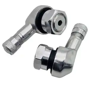 Winkelventil Motorrad Alu 2x in Silber für 11,3 mm Lochbohrung
