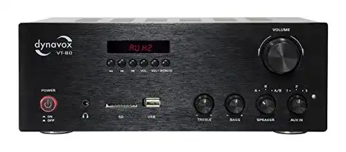 Dynavox VT-80 Stereo Kompakt-Verstärker mit Bluetooth und zahlreichen Anschlüssen