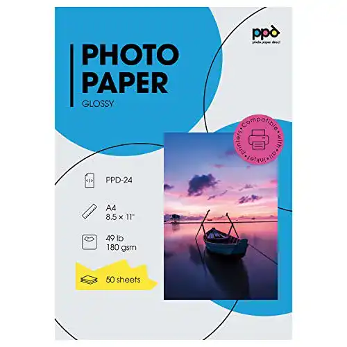 Fotopapier A4 PPD 180g für Inkjetdrucker, 50 Blatt