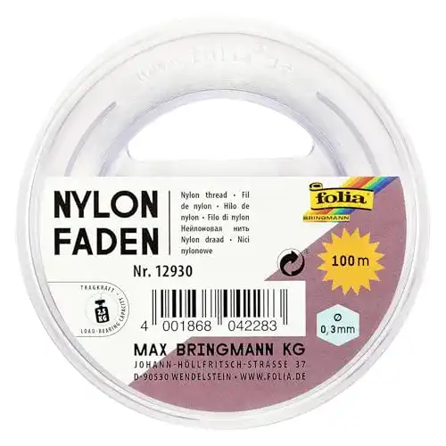 Nylonfaden Folia 12930 auf Spule, 0,3 mm x 100 m, Transparent