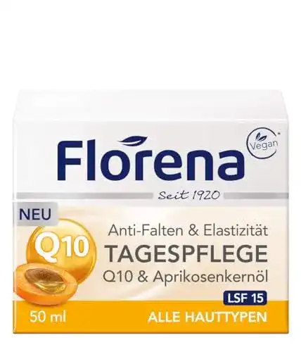 Q10-Creme von Beiersdorf Florena – Anti-Falten Tagespflege mit Aprikosenkernöl