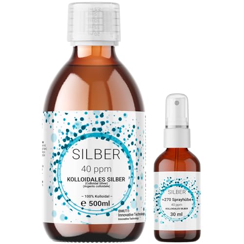 Kolloidales Silber BMUT 500ml (40 ppm) in Braunglasflasche