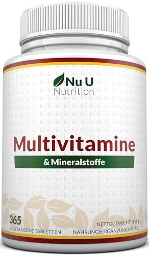 Nu U Nutrition Multivitamin A-Z – 365 vegetarische Tabletten