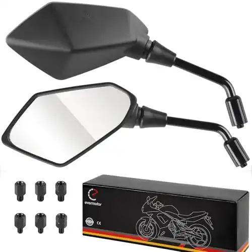 Motorradspiegel Evermotor Universal Rückspiegel für verschiedene Motorradtypen