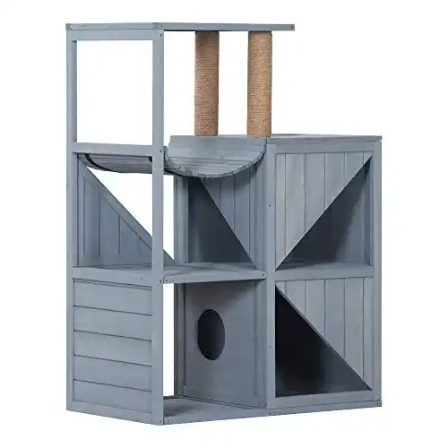 Katzenhaus Outdoor Lovupet Katzenmöbel und Kratzmöbel für den Garten