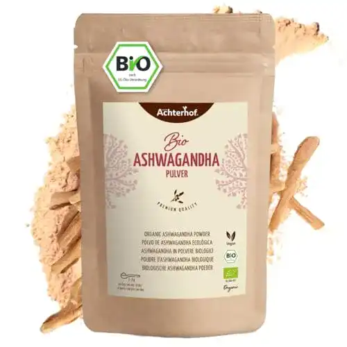 Ashwagandha Pulver Bio 500g von Achterhof, fein gemahlen
