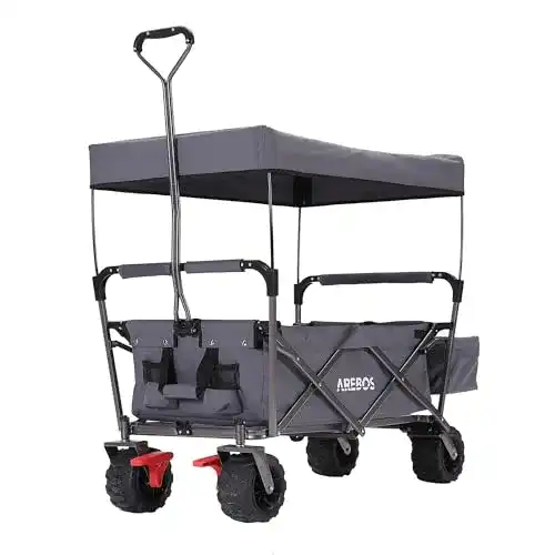 Bollerwagen mit Dach von Arebos – Faltbar und belastbar bis 100 kg