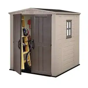 Keter Gartenhaus Factor 6×6 aus Kunststoff, Beige, 6,2 m³