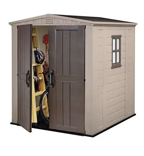 Keter Gartenhaus Factor 6×6 aus Kunststoff, Beige, 6,2 m³