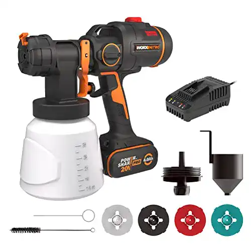 Worx Nitro 18V Akku-Farbspritzpistole mit PowerShare und 1000 ml Behälter