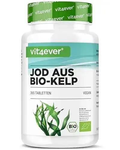 Jodtabletten Vit4ever Bio Kelp – 365 Tabletten mit natürlichem Jod