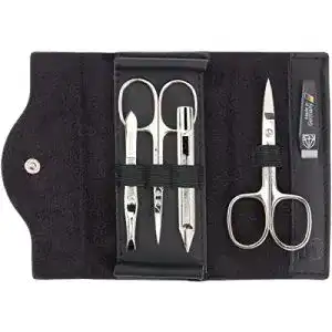 Nagelscheren-Set Drei Schwerter 5-teiliges Maniküre Set in Echtleder Etui