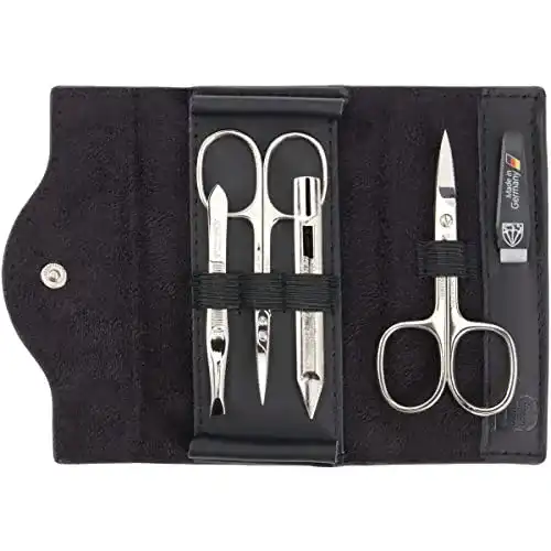 Nagelscheren-Set Drei Schwerter 5-teiliges Maniküre Set in Echtleder Etui
