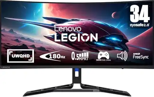 Lenovo Legion R34w-30 Monitor 34″ UWQHD Curved Gaming 180Hz 0,5ms